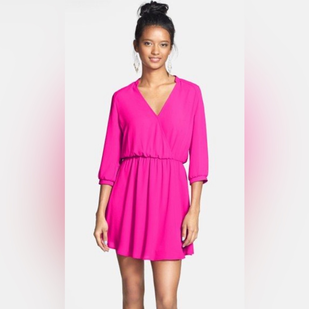 LUSH Kendal Surplice faux wrap dress